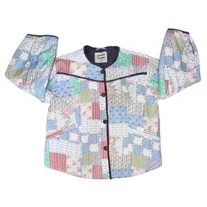 Anthropologie Damson Madder Patchwork Quilt Jacket Floral Organic Cotton